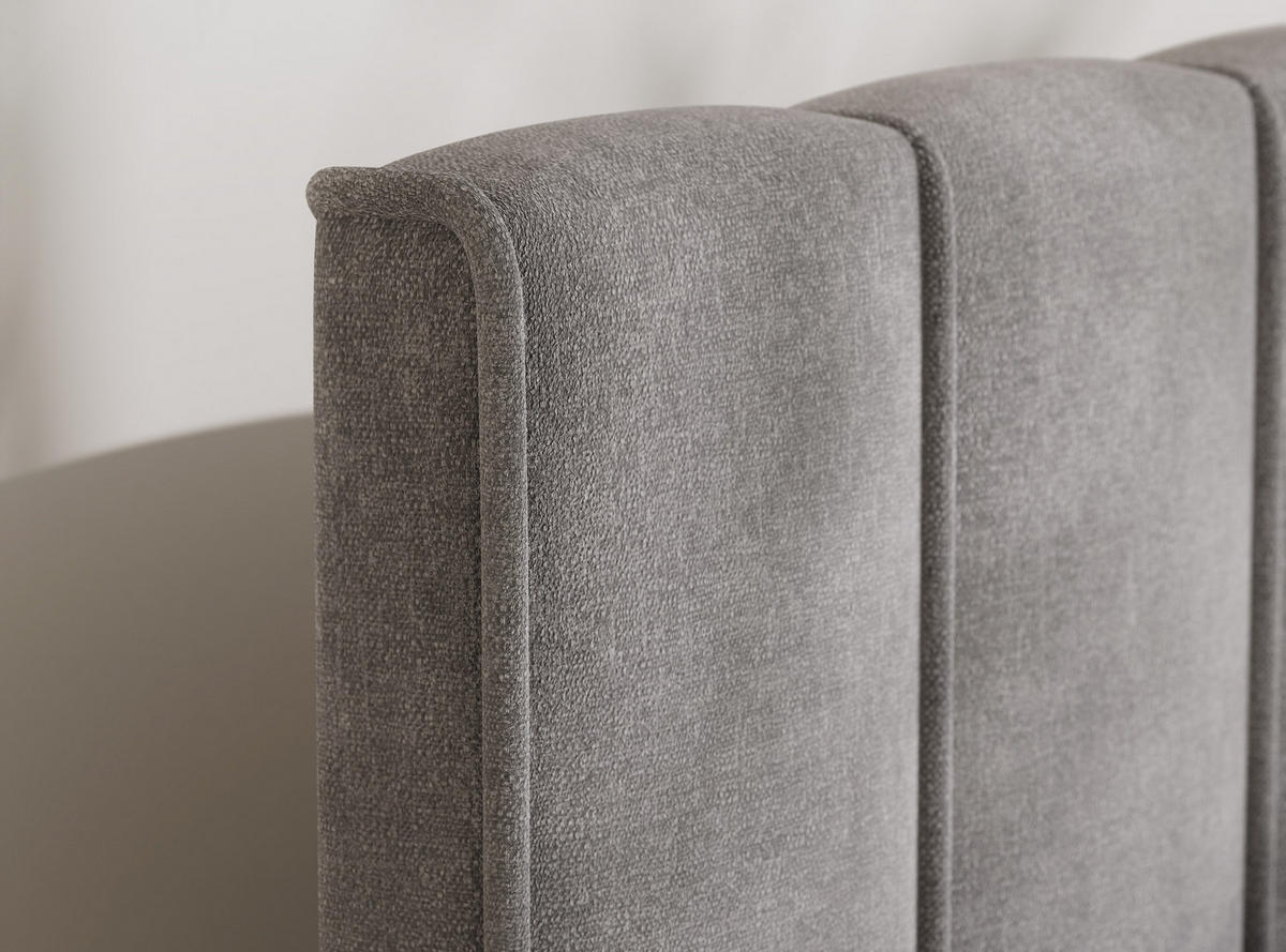 BOXBETT Moretti 200/200 cm, in Beige grau, Bettkasten, Matratze, Topper - Greige/Schwarz, Holz/Holzwerkstoff (200/200cm) - Maison de Reve