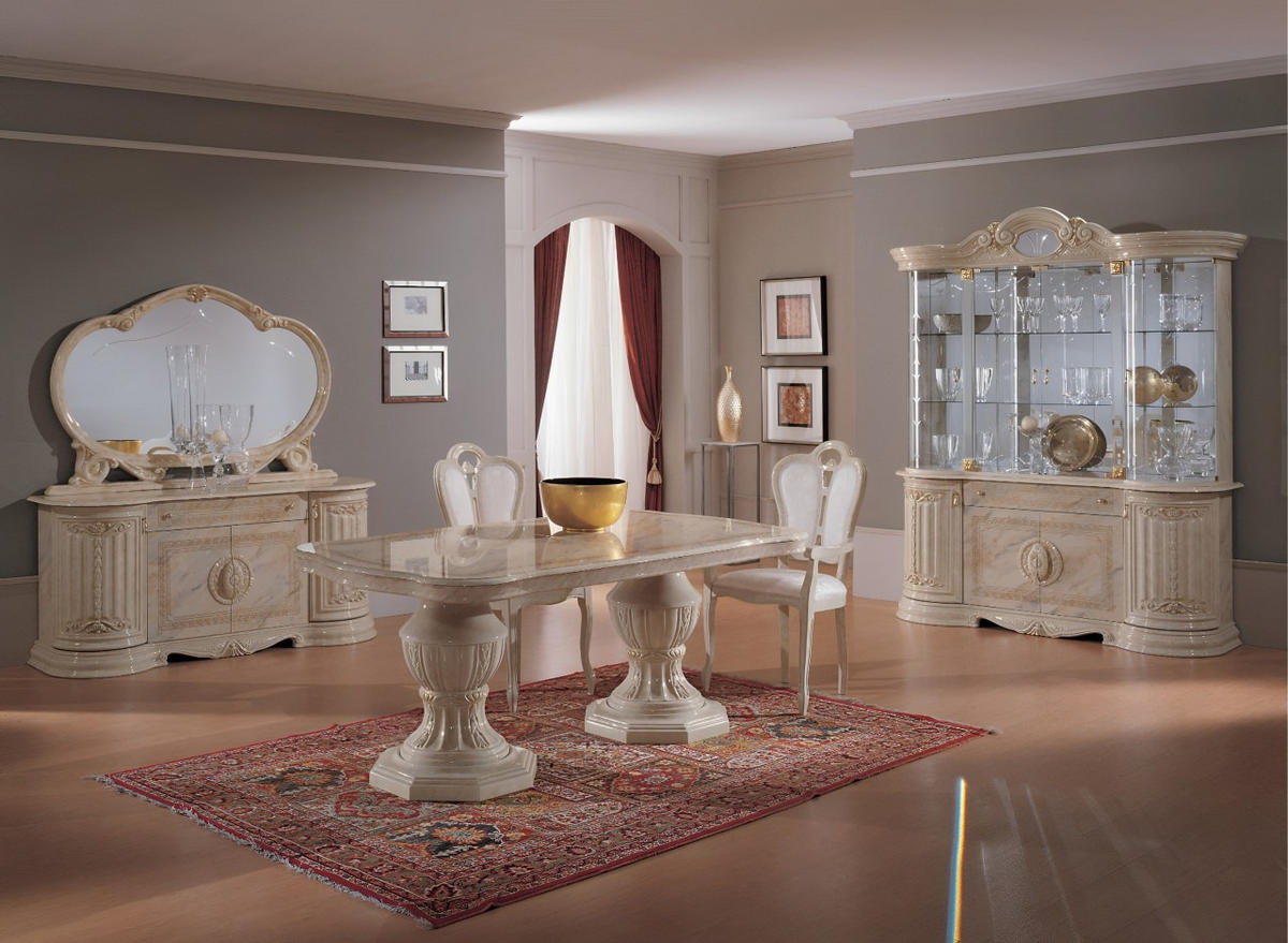 VITRINE BELLA in Beige/Gold 8-Türig - Beige/Goldfarben, Glas/Holzwerkstoff (173/213/50cm) - Interdesign24