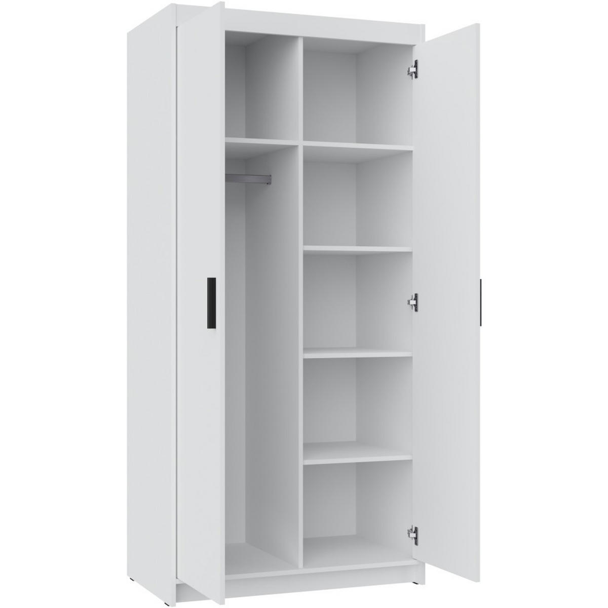 DREHTÜRENSCHRANK Elena mit 2 Türen, ohne Spiegel, Eiche Lefkas - Eichefarben, Holzwerkstoff (90/190/53cm) - Beautysofa