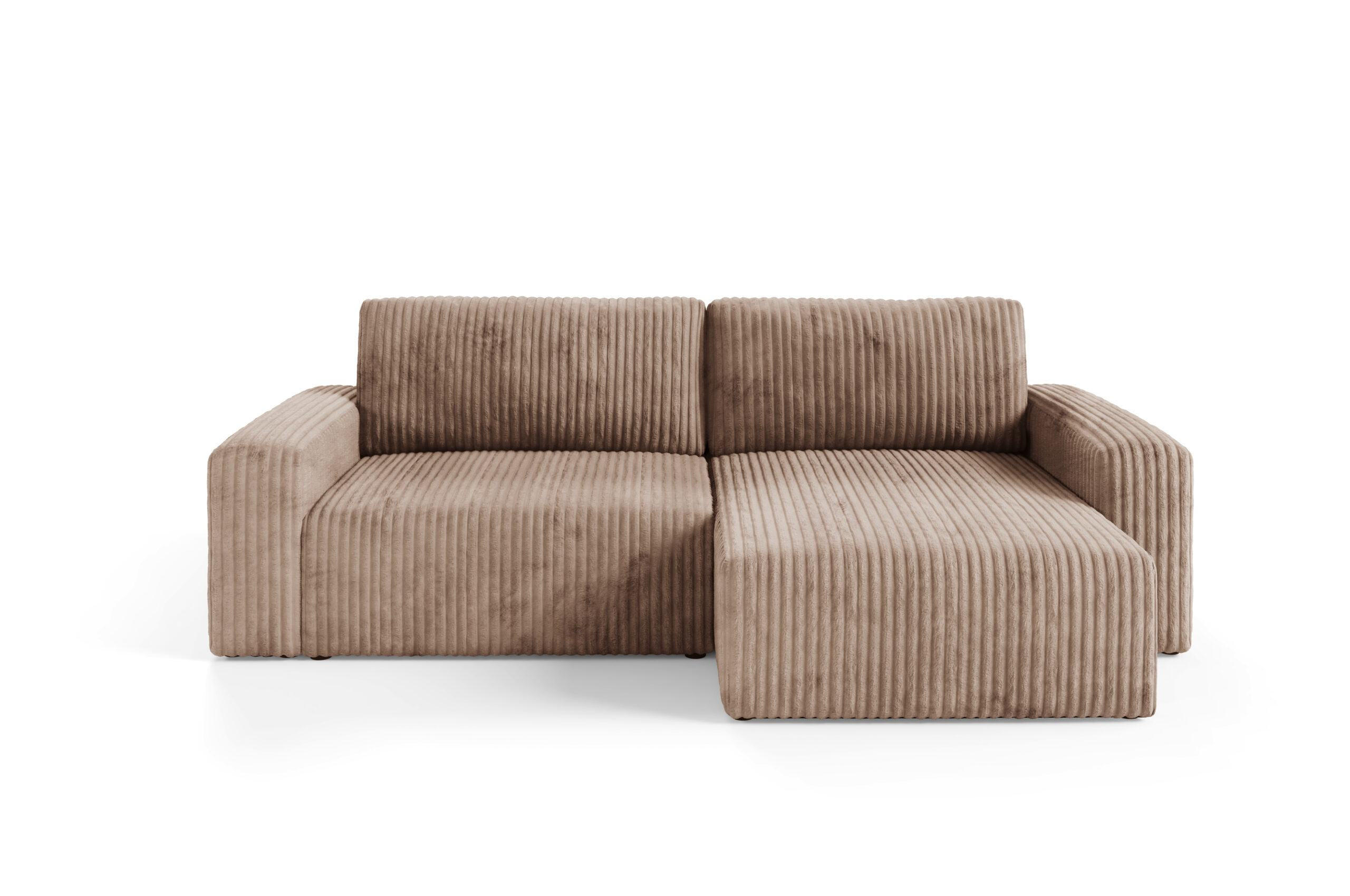 ECKSOFA mit Schlaffunktion Cord Brown - Braun, Textil (244/149cm) - Furnisell