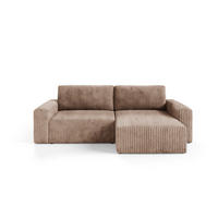 ECKSOFA mit Schlaffunktion Cord Brown - Braun, Textil (244/149cm) - Furnisell