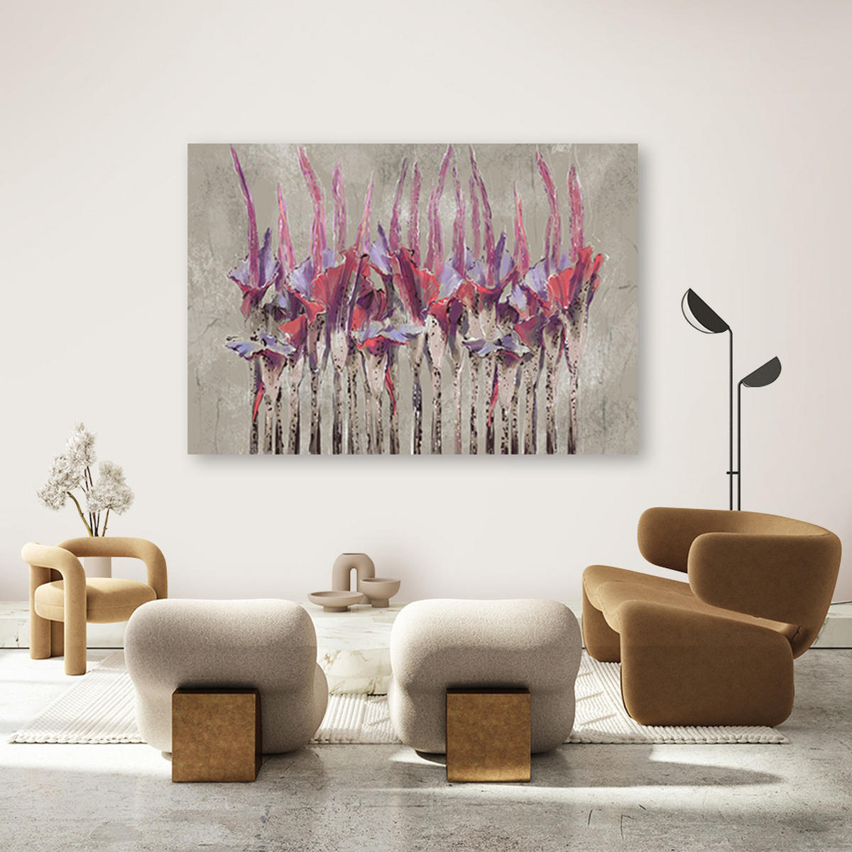 WANDBILD pflanzen blumen simnitło - Braun, Textil (60/40cm) - Feeby