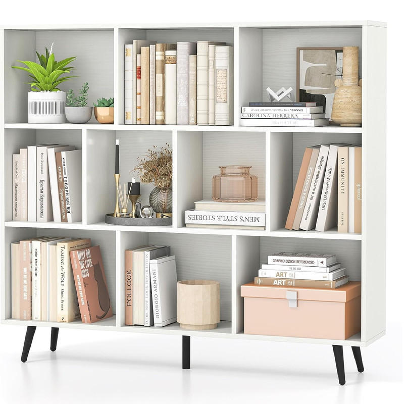 Costway Bücherregal Weiß 120x107x24 cm