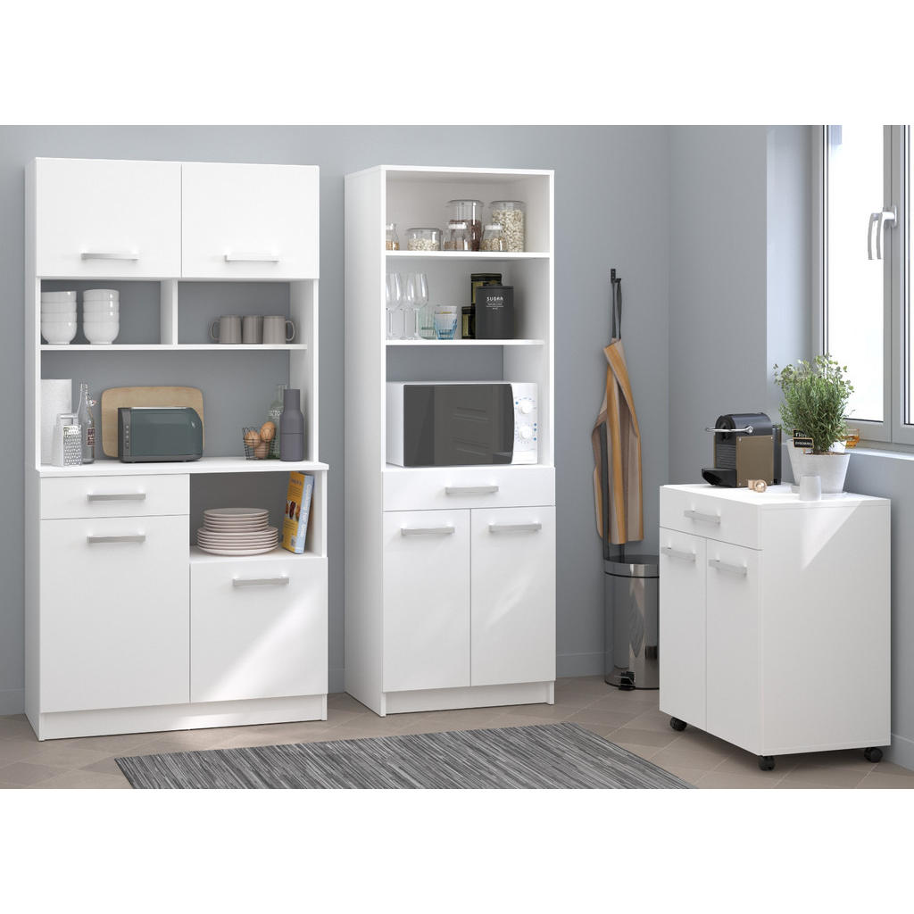 Thumbnail - Parisot Meuble Buffet, Weiß, Holzwerkstoff, Rechteckig, 90x177x42 cm, Küchen, Küchenmöbel, Buffetschränke