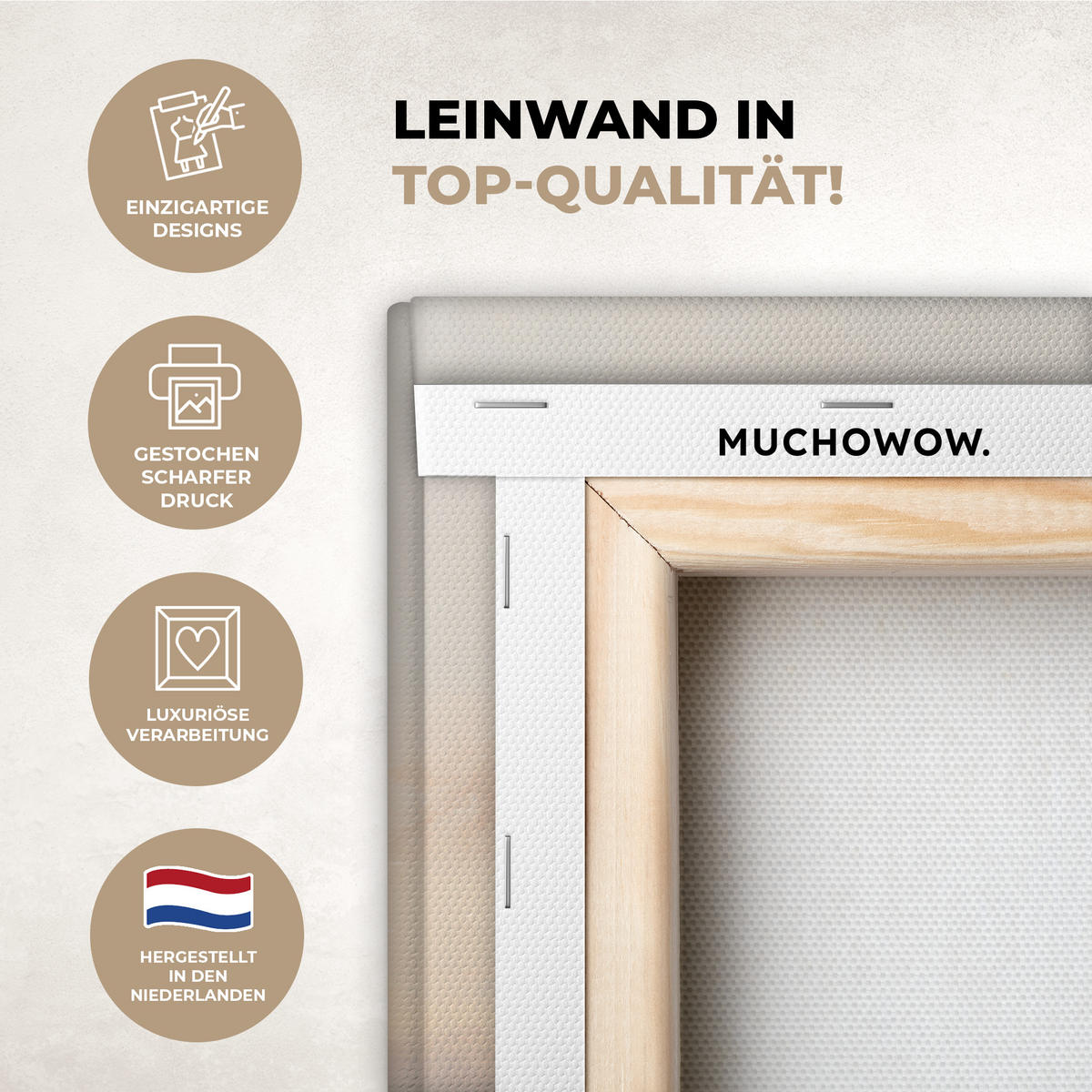 LEINWANDBILD Gras - Morgennebel - Kreuz - Christentum Wandbild Wohnzimmer 60x80 cm - Beige, Textil (60/80cm) - MuchoWow