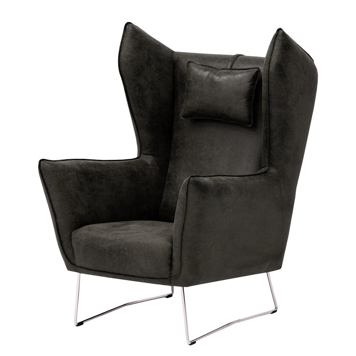 SESSEL - Chromfarben/Anthrazit, Textil/Metall (80/112/92cm) - home24