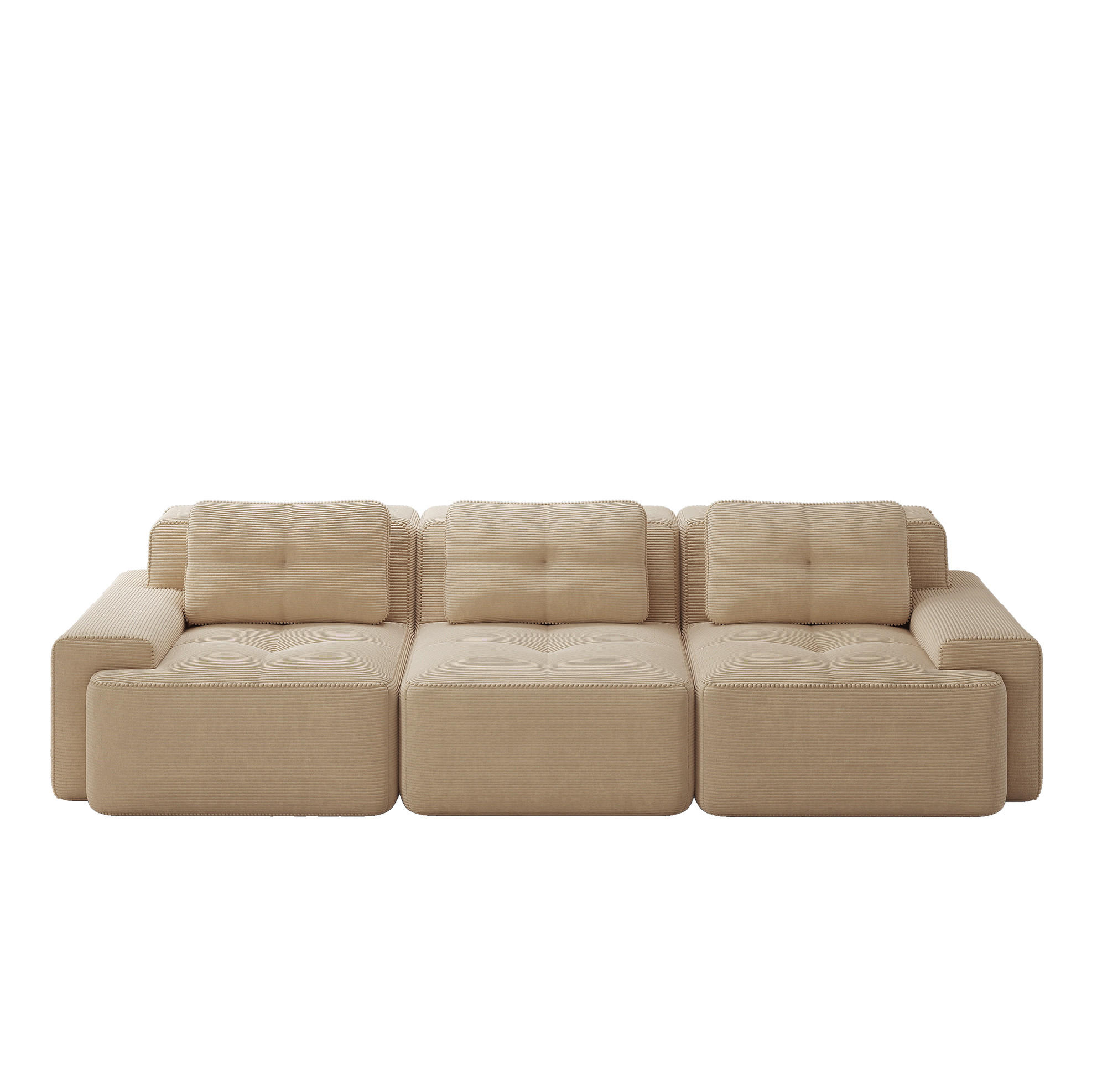 SOFA modular mit 74 cm Tiefsitz Cord Beige - Beige, Textil (293/69/104cm) - IVMEU