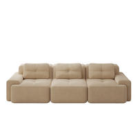 SOFA modular mit 74 cm Tiefsitz Cord Beige - Beige, Textil (293/69/104cm) - IVMEU