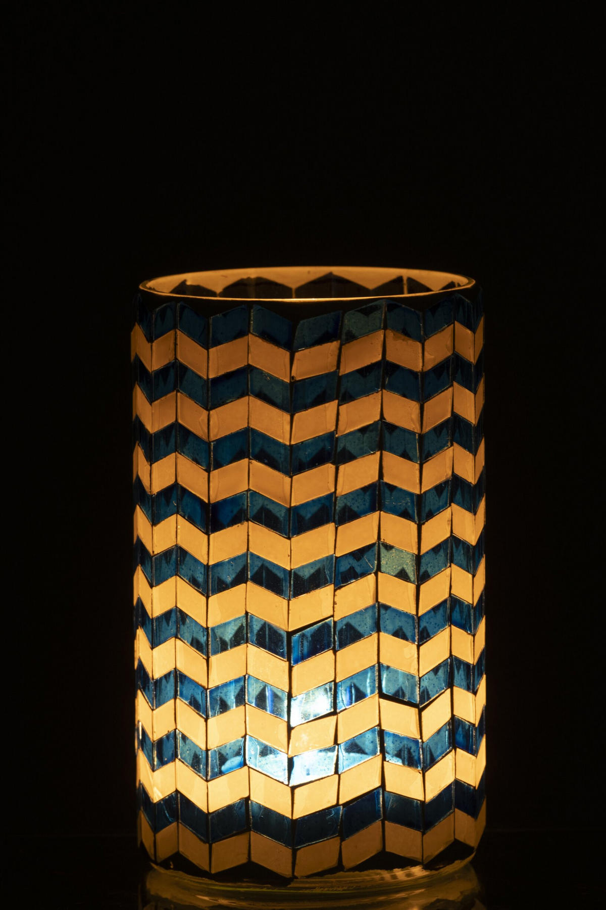 KERZENSTÄNDER BW - Blau, Glas (10/18cm) - J-Line