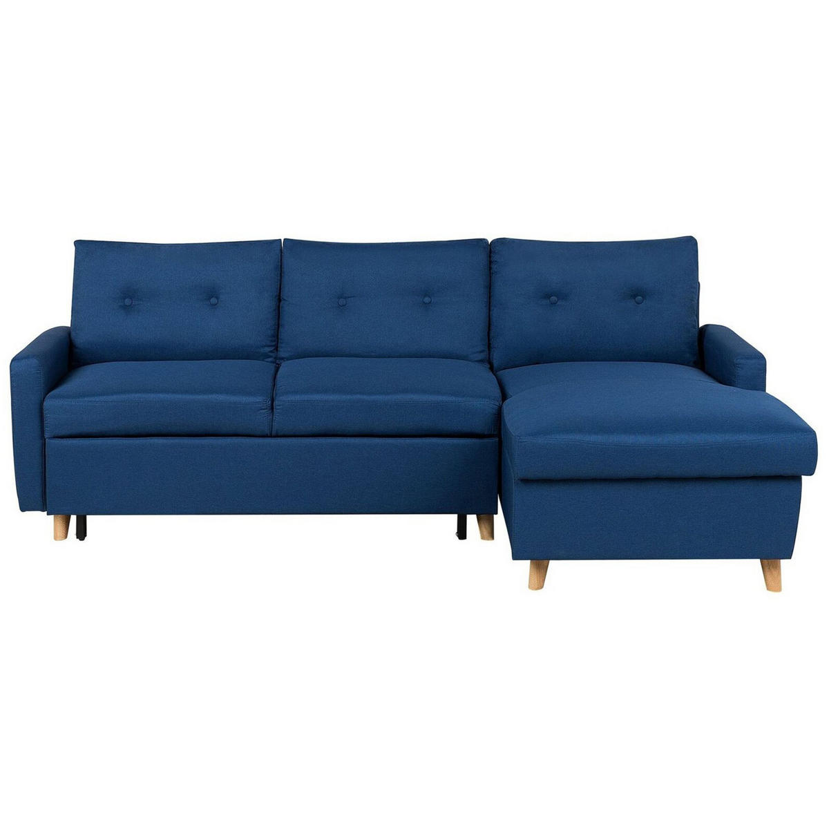 ECKSOFA Polsterbezug Marineblau rechtsseitig Flakk - Hellblau, Textil (232/147cm) - Beliani