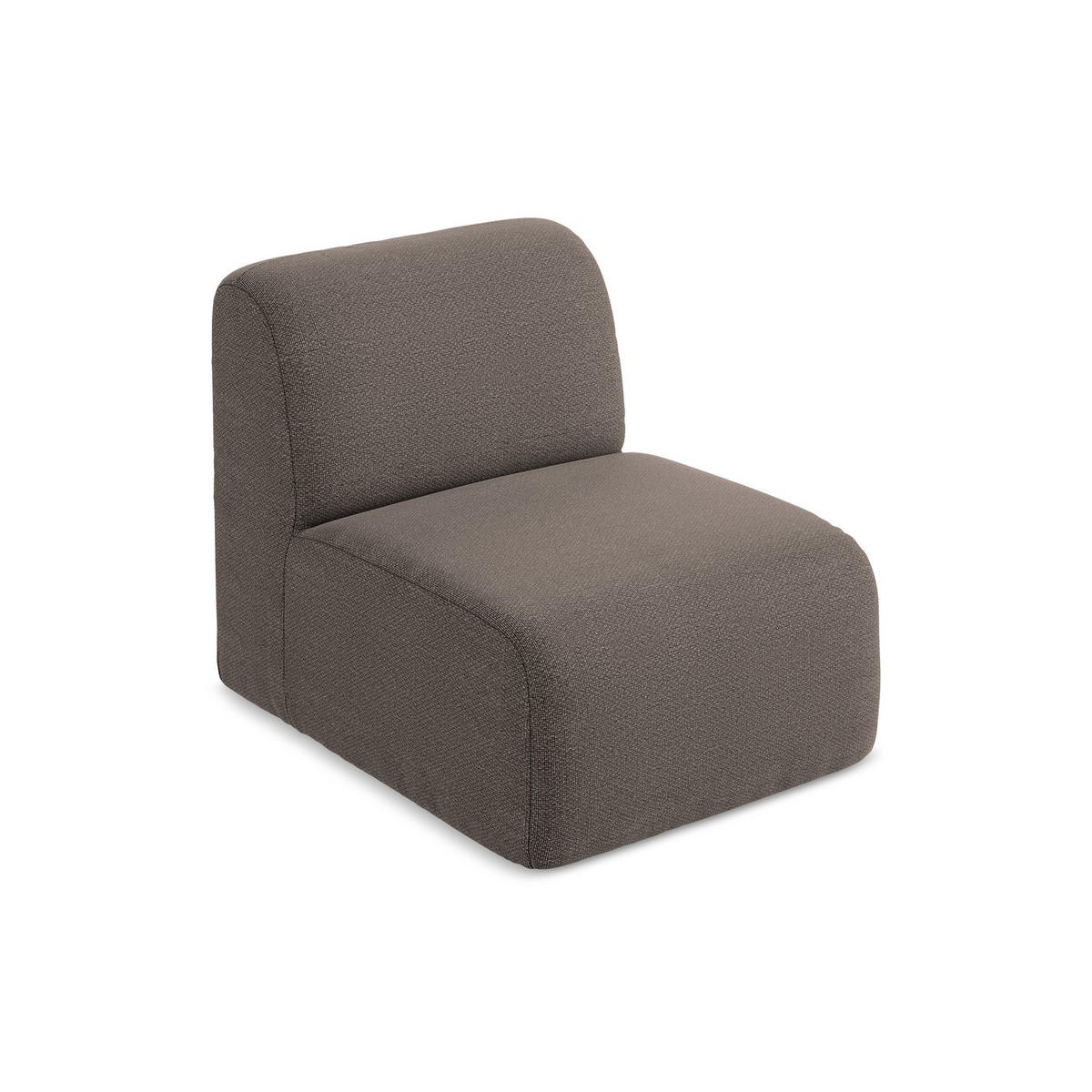 SOFAELEMENT Bouclé Stoff Braun - Schwarz/Mokka, Holzwerkstoff/Kunststoff (70/75/94cm) - LaMiaSofa