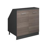 ORMARIĆ ZA KOSI KROV S VRATA Rion Plemenita Siva 80 x 81.6 cm s 2 vrata, korpus ormara dubine 60 cm - siva/antracit, drvni materijal (80/83.8/60cm) - Vicco