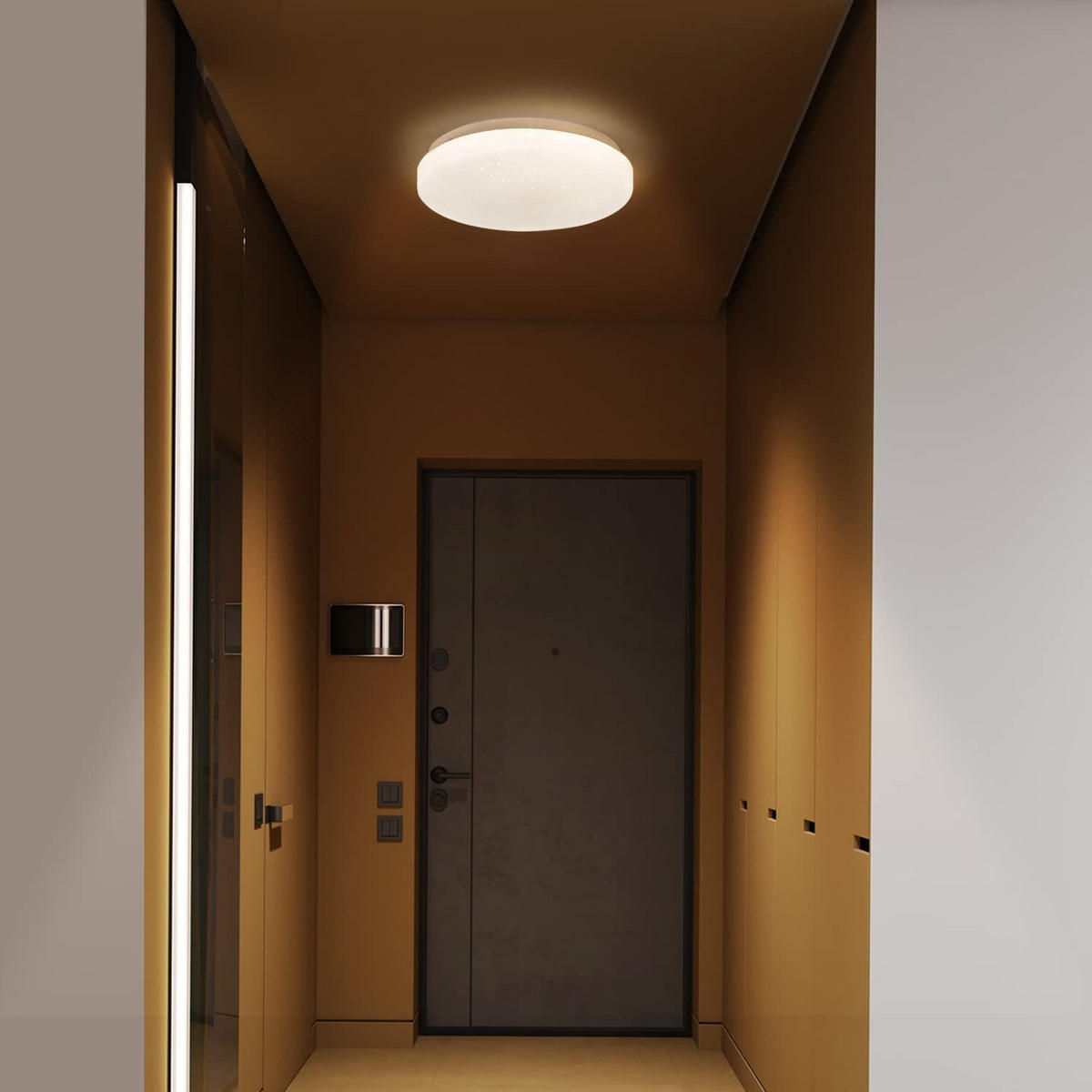 LED-DECKENLEUCHTE Milchstraße 21 cm - Weiß, Kunststoff (21/21/6cm) - ZMH