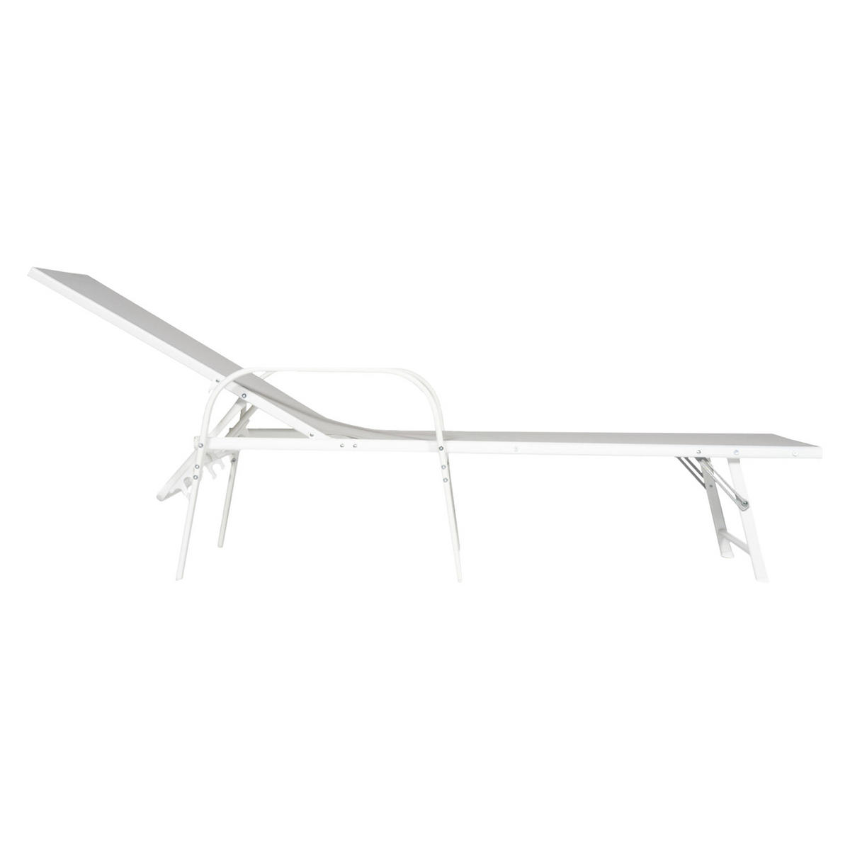 SONNENLIEGEN Sardinia Grau und weiß 2er-Set - Hellgrau, Kunststoff (60.5/87.5/192.5cm) - Happy Garden