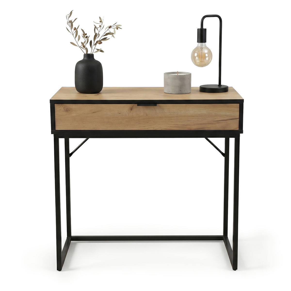 KONSOLENTISCH MODENA 80 cm Craft Eiche - Eichefarben/Schwarz, Holzwerkstoff (35/80/80cm) - Akord