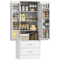MEHRZWECKSCHRANK DE-08692 verstellbare Regale, 2 Schubladen Weiß - Weiß, Holzwerkstoff (40/159/60cm) - ComfortXL