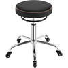 BÜROHOCKER 360° drehbar, rund, Kunstleder, Schwarz - Schwarz, Kunststoff/Textil (49/46/49cm) - Woltu