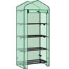 GEWÄCHSHAUS mit Rollen, Foliengewächshaus mit 4 Regalen - Grün, Textil/Metall (70/162/50cm) - Woltu