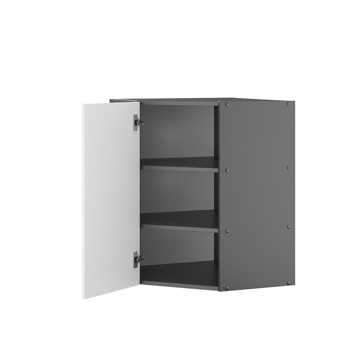 ECKHÄNGESCHRANK Fame-Line Weiß Landhaus 57 cm - Anthrazit/Weiß, Holzwerkstoff (57/72/34.1cm) - Vicco