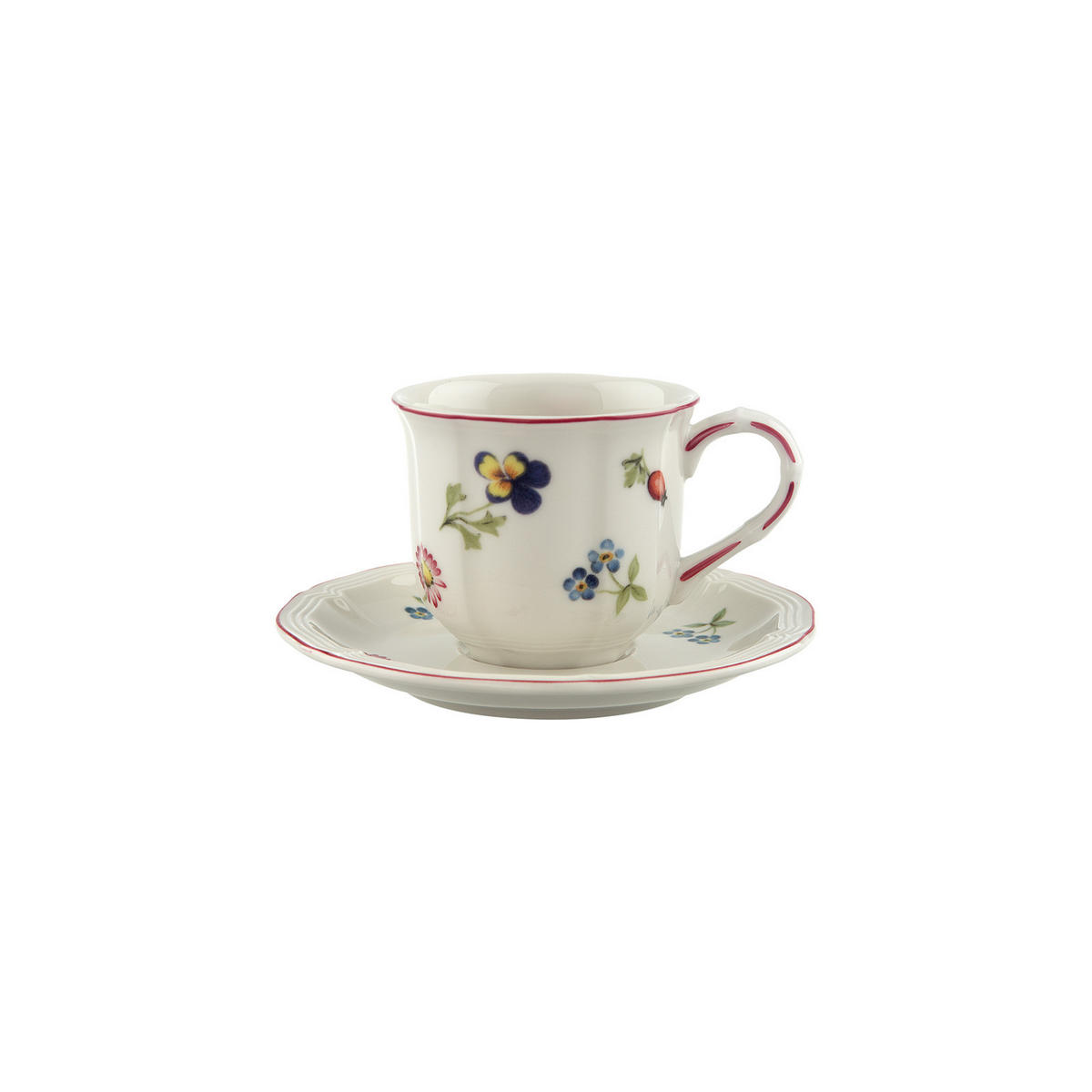 ESPRESSOTASSE MIT UNTERTASSE Petite Fleur bunt 80 ml - Multicolor, Keramik (0.08L) - Villeroy & Boch