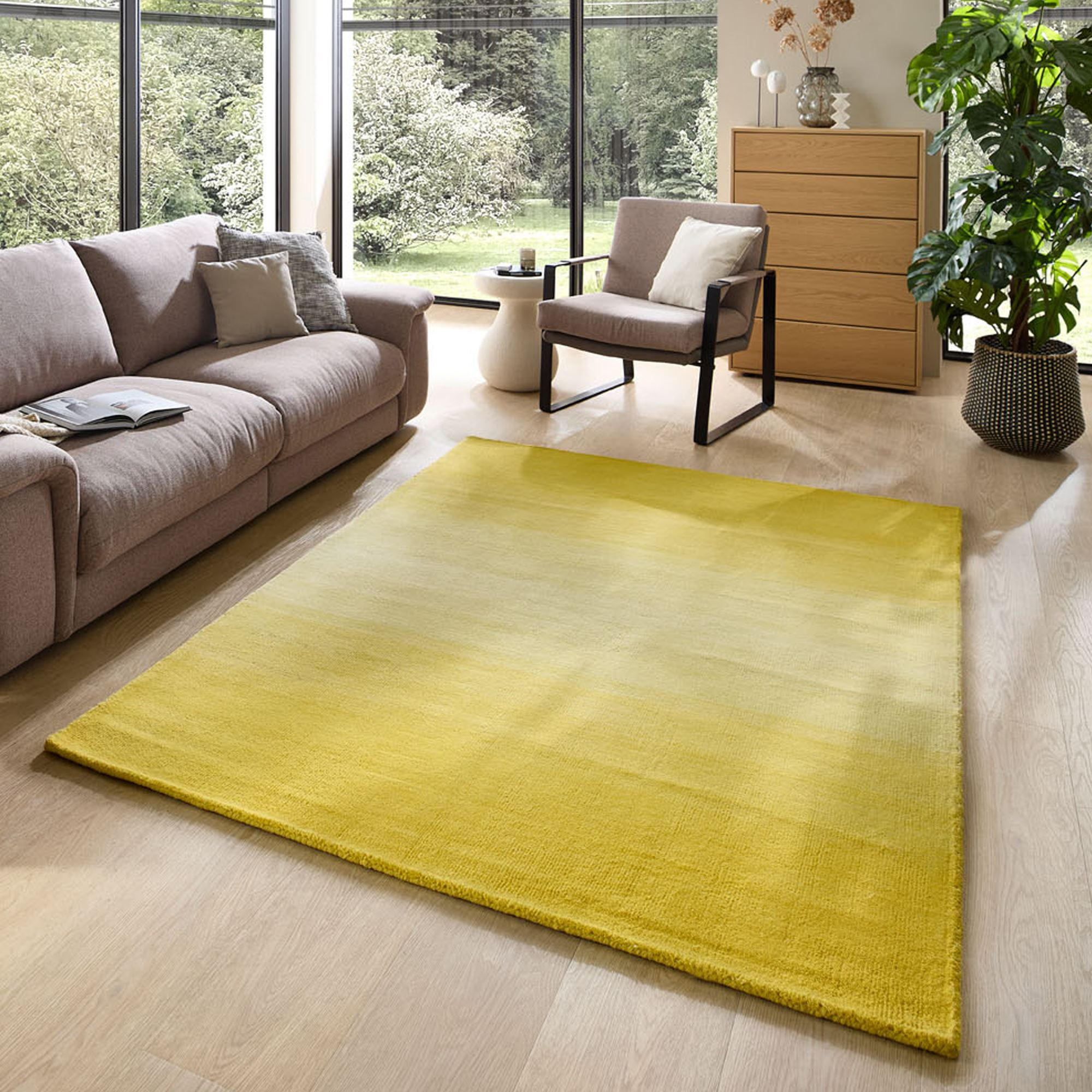 TUFTTEPPICH Wool Comfort 70x140 cm - Gelb, Textil (70/140cm) - THEKO