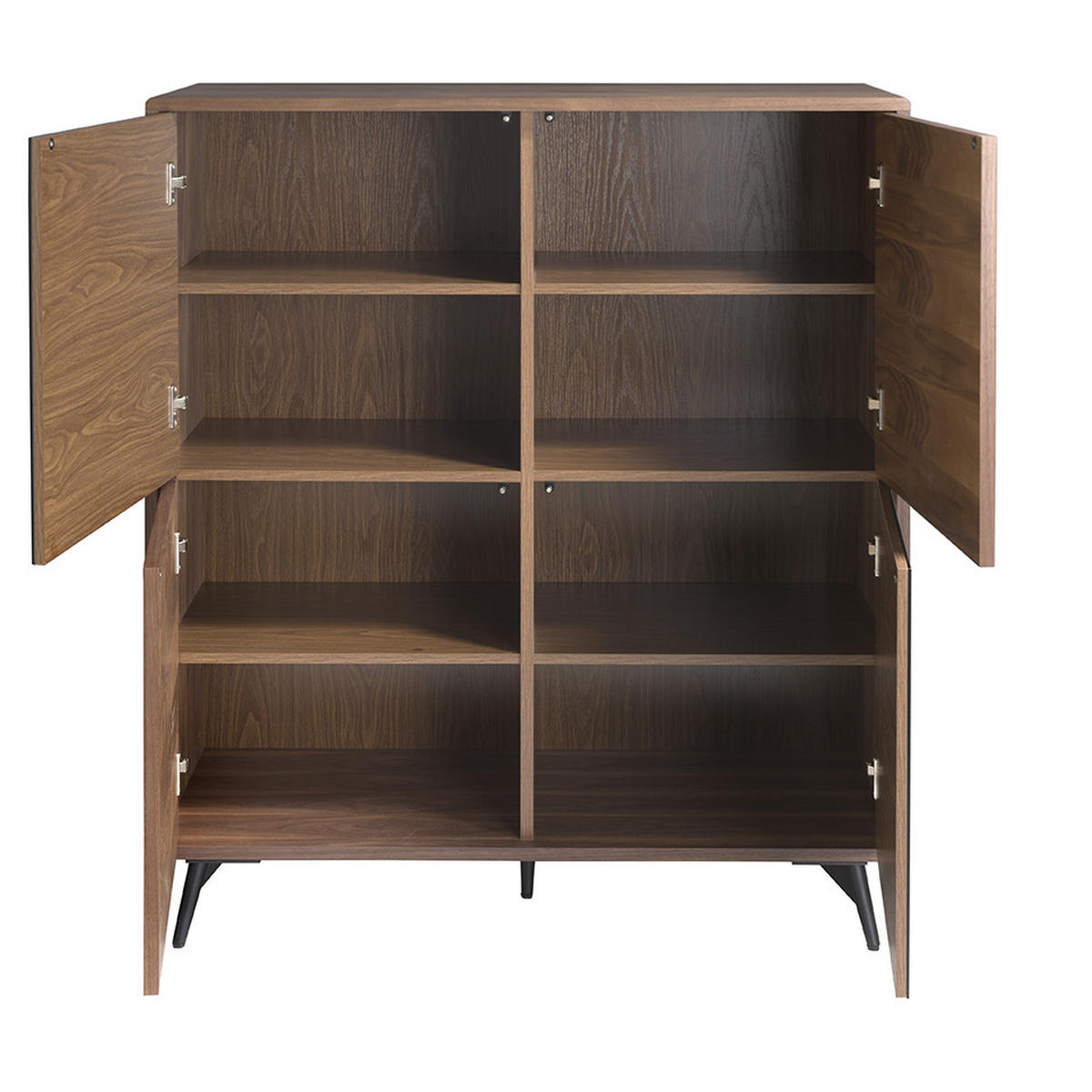 HIGHBOARD Walnuss Schwarz 110/45/124 cm - Walnussfarben/Schwarz, Holz (110/124/45cm) - ANGEL CERDA