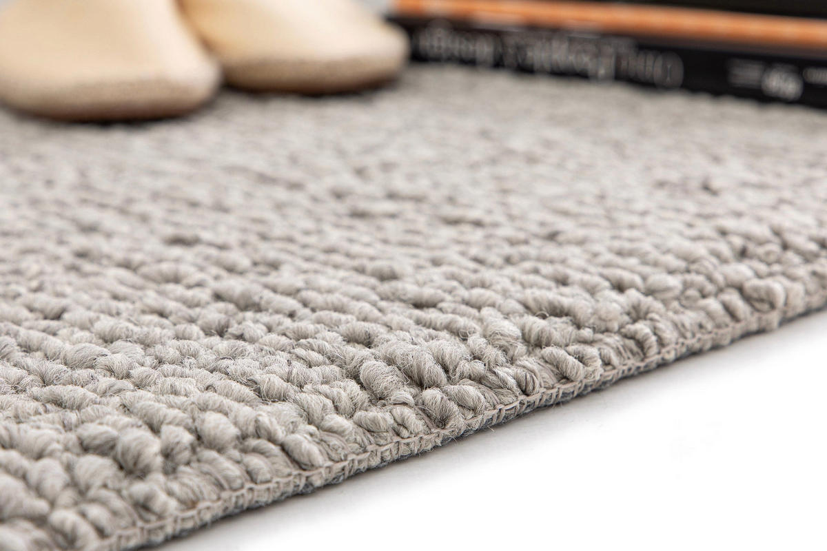 TEPPICH in Uni-Optik mit Schlingenflor grau - Grau, Textil (120/170cm) - AFK Living