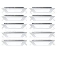 LED DECKENLEUCHTE Aluminium Weiß 10er Set - Weiß, Metall (17/17/2.5cm)
