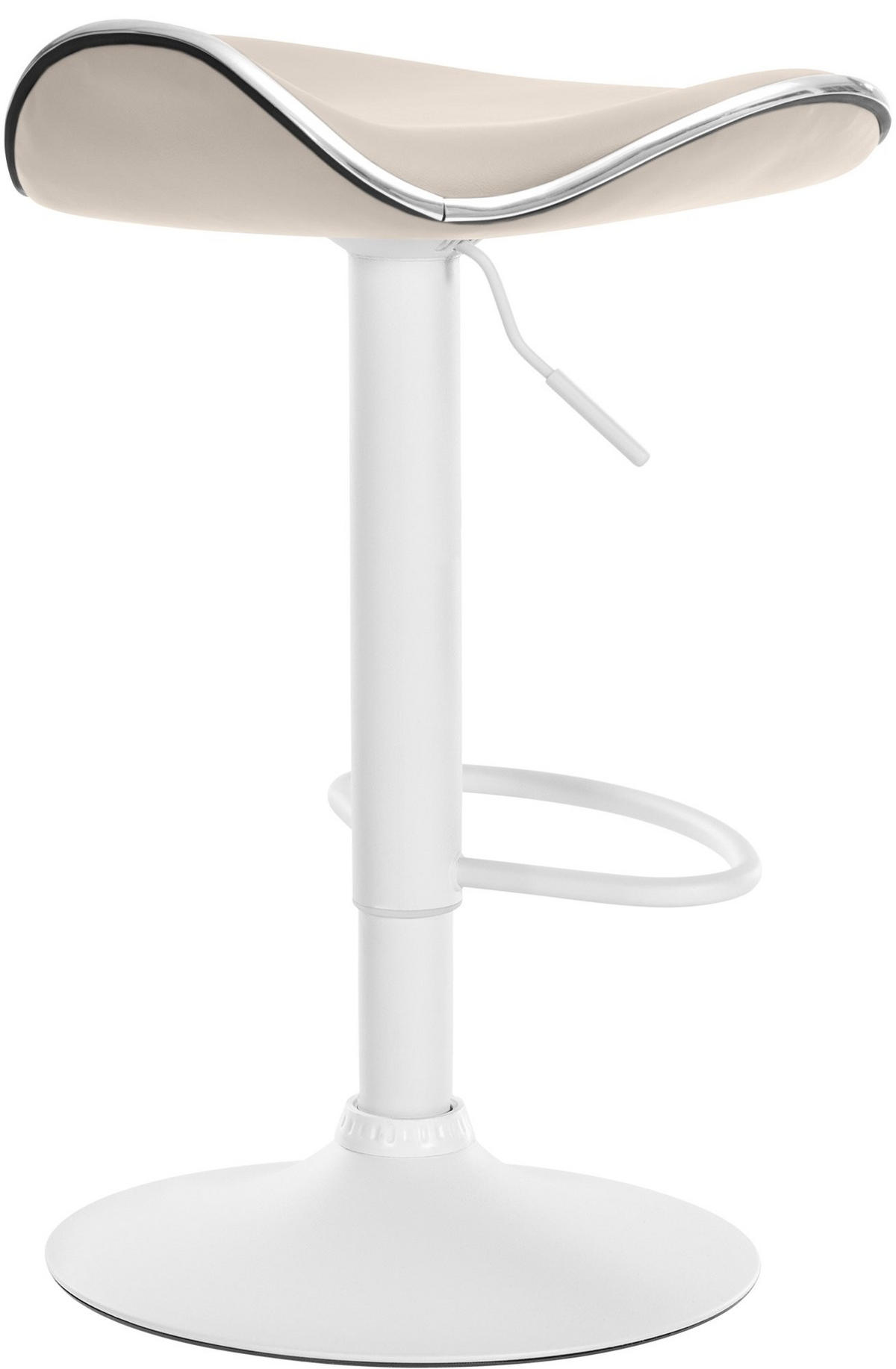 BARHOCKER Lederlook Creme - Creme/Weiß, Textil/Metall (45/71/45cm) - CLP
