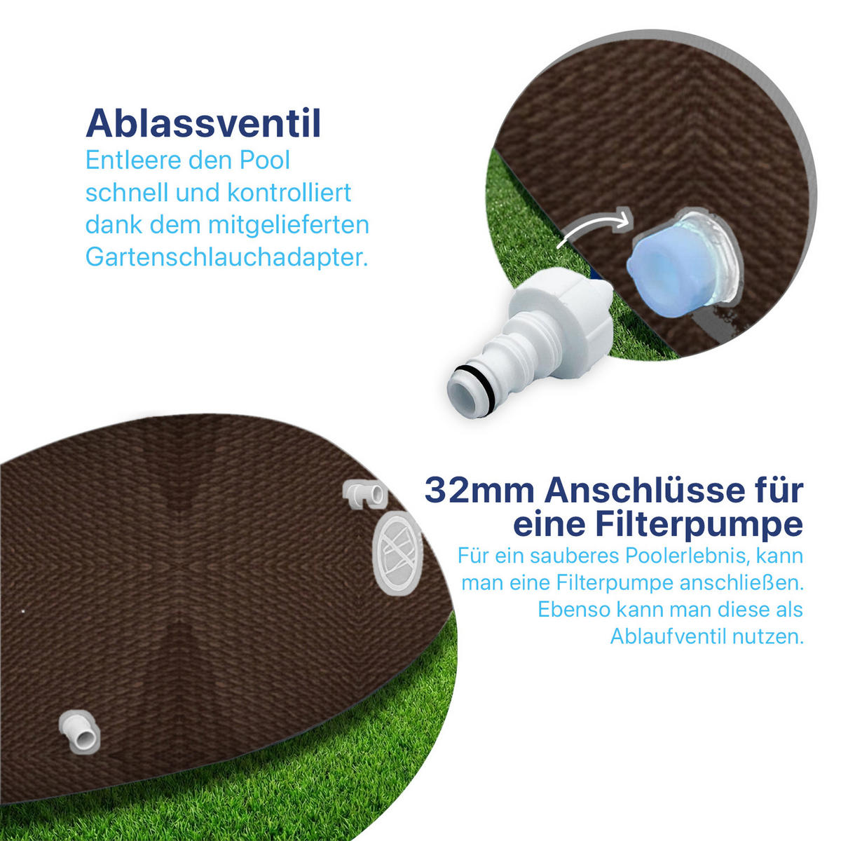 POOL Komplettset Framepool oval 427x275x100 cm rattan-braun mit Filterpumpe - Braun, Kunststoff/Metall (275/100/427cm) - Avenli