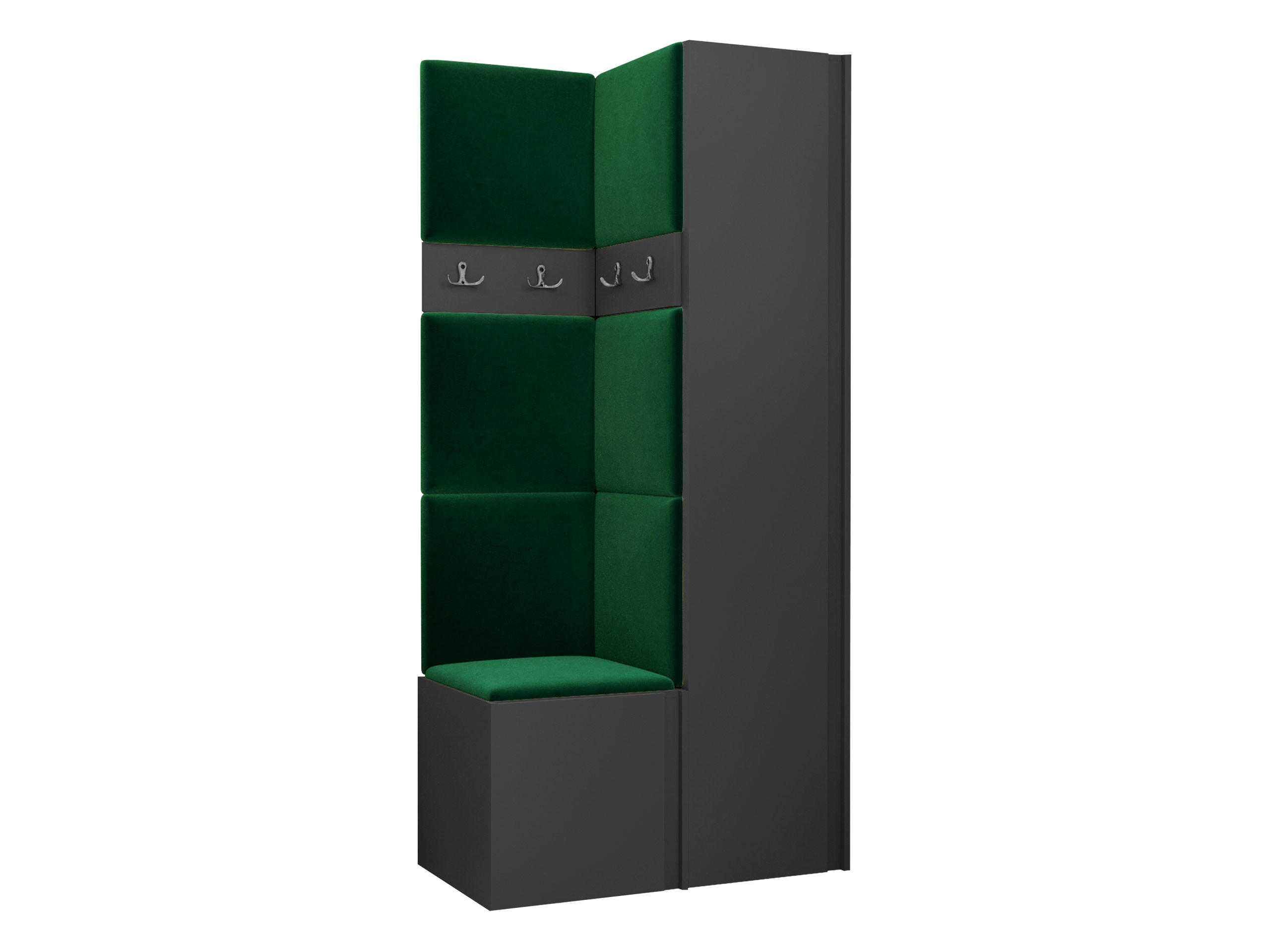GARDEROBEN-SET Orion XXIV - Graphitfarben/Grün, Holzwerkstoff/Kunststoff (82/186/46cm) - MIRJAN24