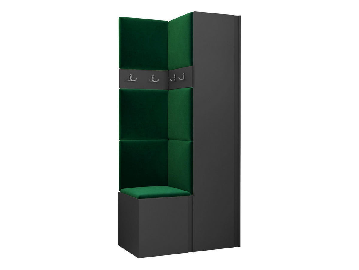 GARDEROBEN-SET Orion XXIV - Graphitfarben/Grün, Holzwerkstoff/Kunststoff (82/186/46cm) - MIRJAN24