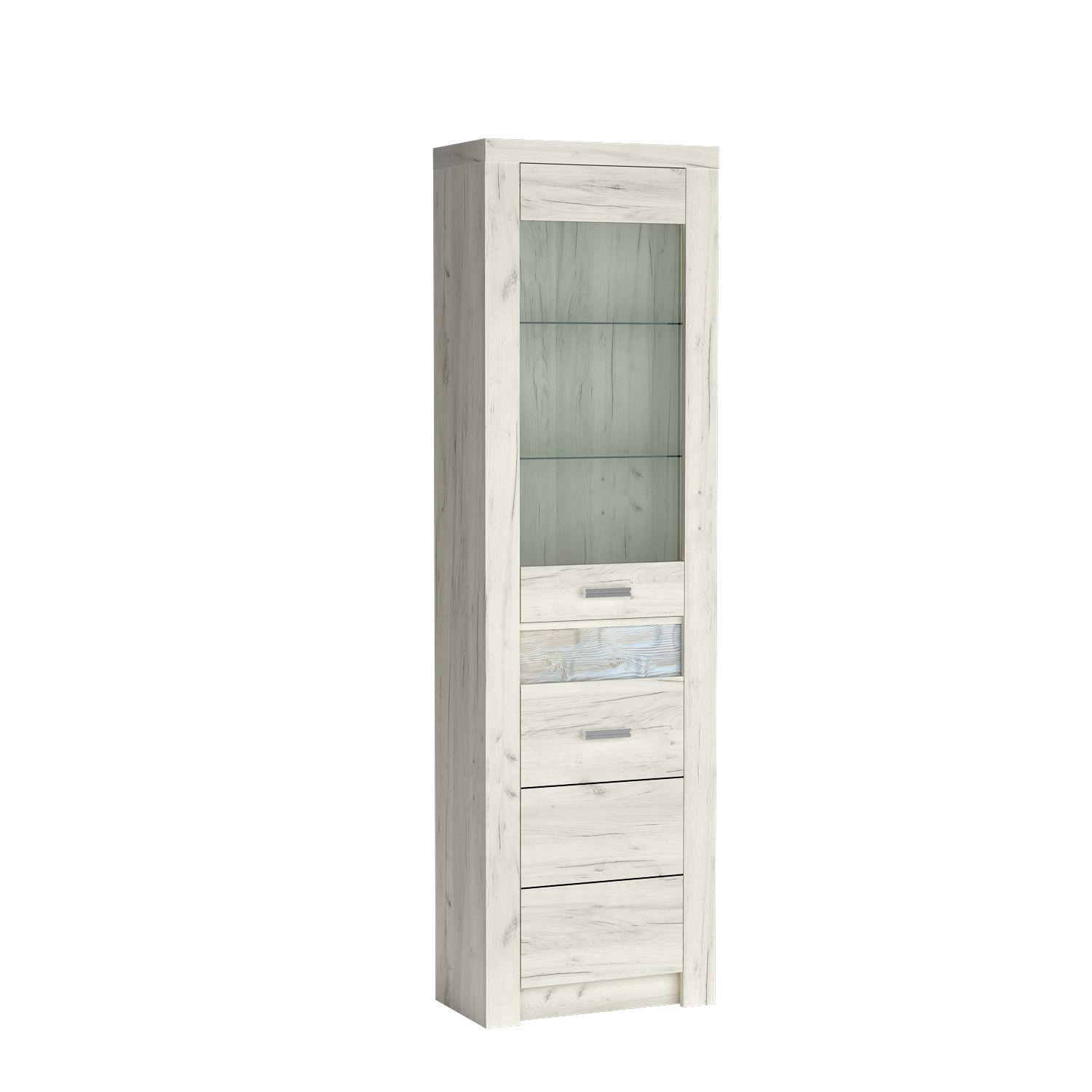 MASSENO VITRÍNA ZERI 56/192/47 cm Bílý dub