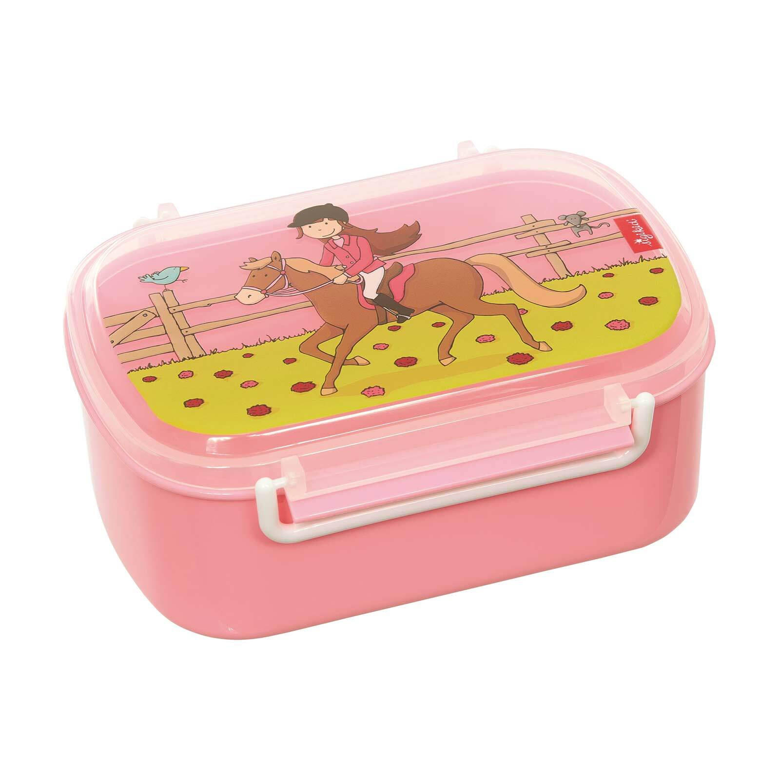 LUNCHBOX Gina Galopp, pink 17 x 11 x 7 cm - Rosa/Grün, Kunststoff (11/7/17cm) - Sigikid