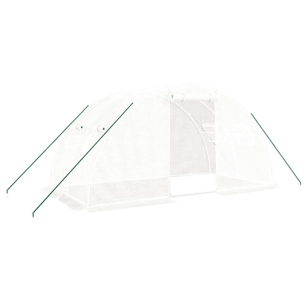 GEWÄCHSHAUS mit Stahlrahmen Weiß 8 m² 4x2x2 m - Weiß, Kunststoff (4/2/400cm)