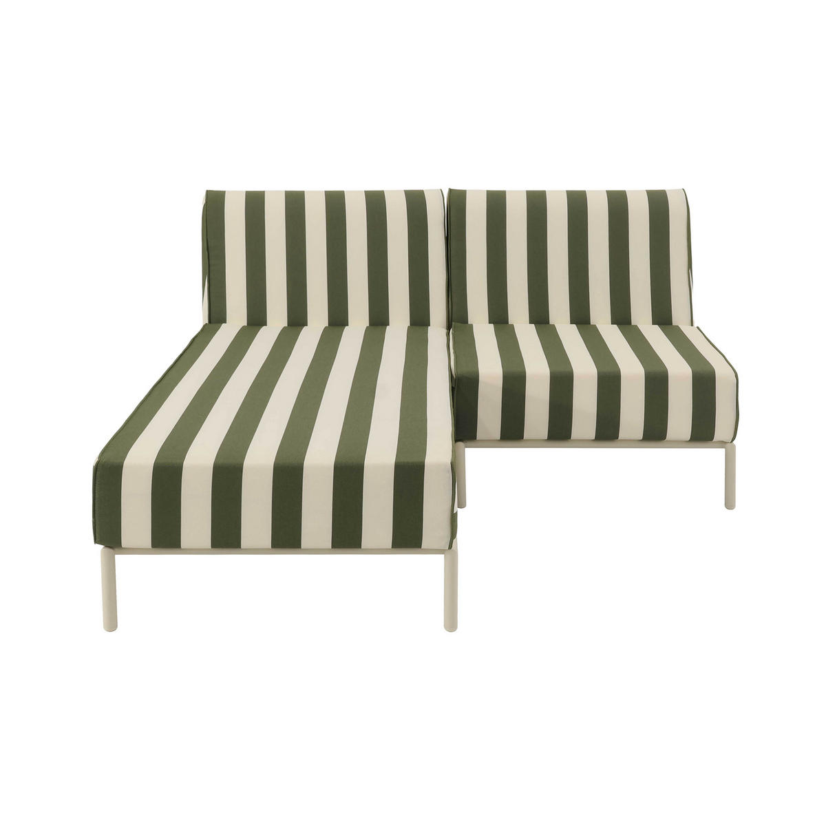 GARTENSOFA mit 2 Sitzplätzen, Khakigrün - Grün, Textil (153/78/144cm) - Oviala