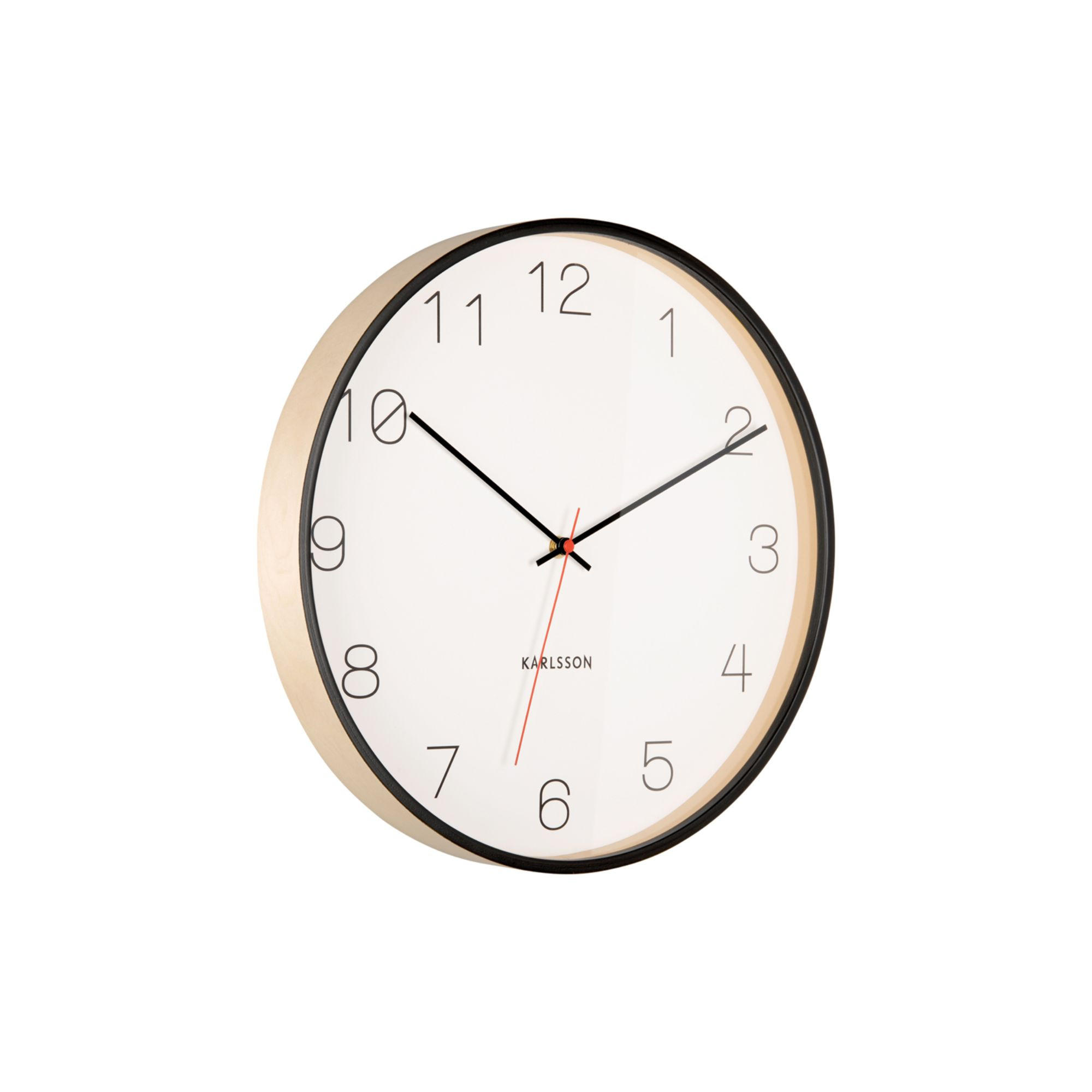 WANDUHR Joy Schwarz 40/40/5 cm - Schwarz, Holzwerkstoff (40/5/40cm) - Karlsson
