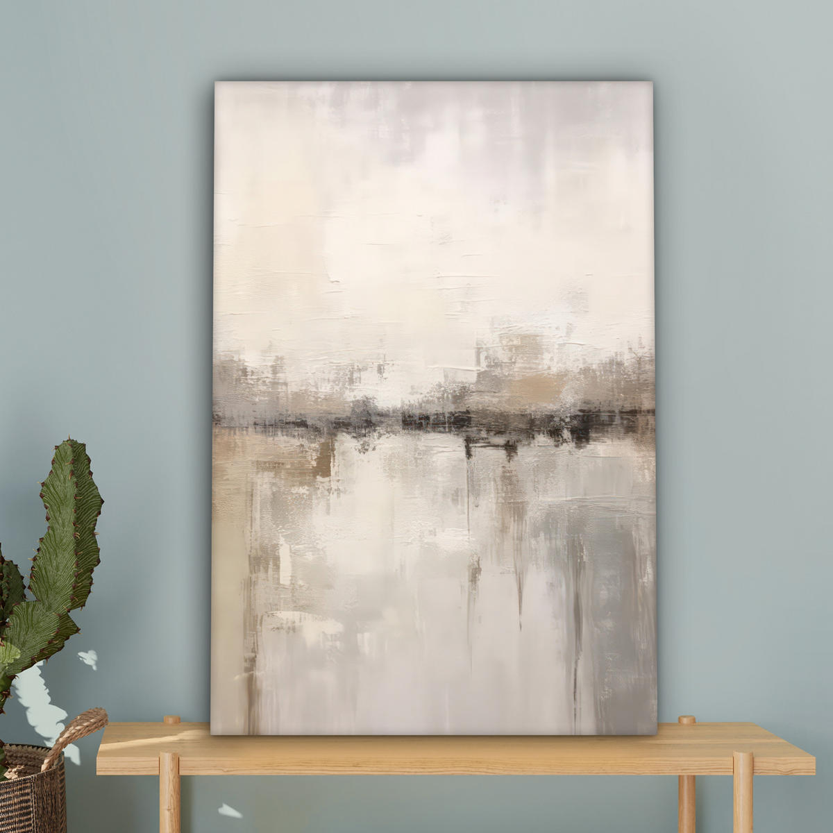 OBRAZ NA PLÁTNĚ Moderní umění - Abstraktní - Béžová 60x90 cm - béžová, textil (60/90cm) - MuchoWow