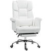 BÜROSTUHL, Ergonomisch Schreibtischstuhl mit Liegefunktion, Lendenkissen, Weiß - Chromfarben/Weiß, Kunststoff/Metall (65/115/69cm) - HOMCOM