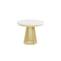 ESSTISCH Cone Bis - Weiß Hochglanz/Goldfarben, Holzwerkstoff/Metall (100/100/76cm) - Meblini