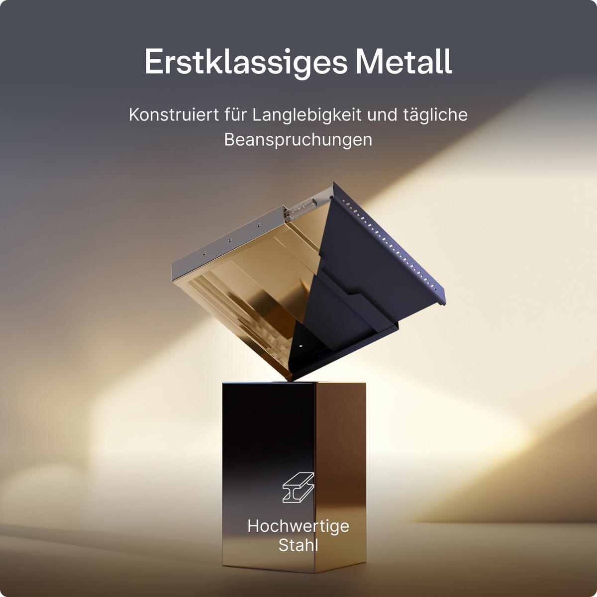 SCHUBLADEN-ORGANIZER unter dem Schreibtisch, 41x27x5cm Blau - Blau, Metall (41/27/5cm) - Desktronic
