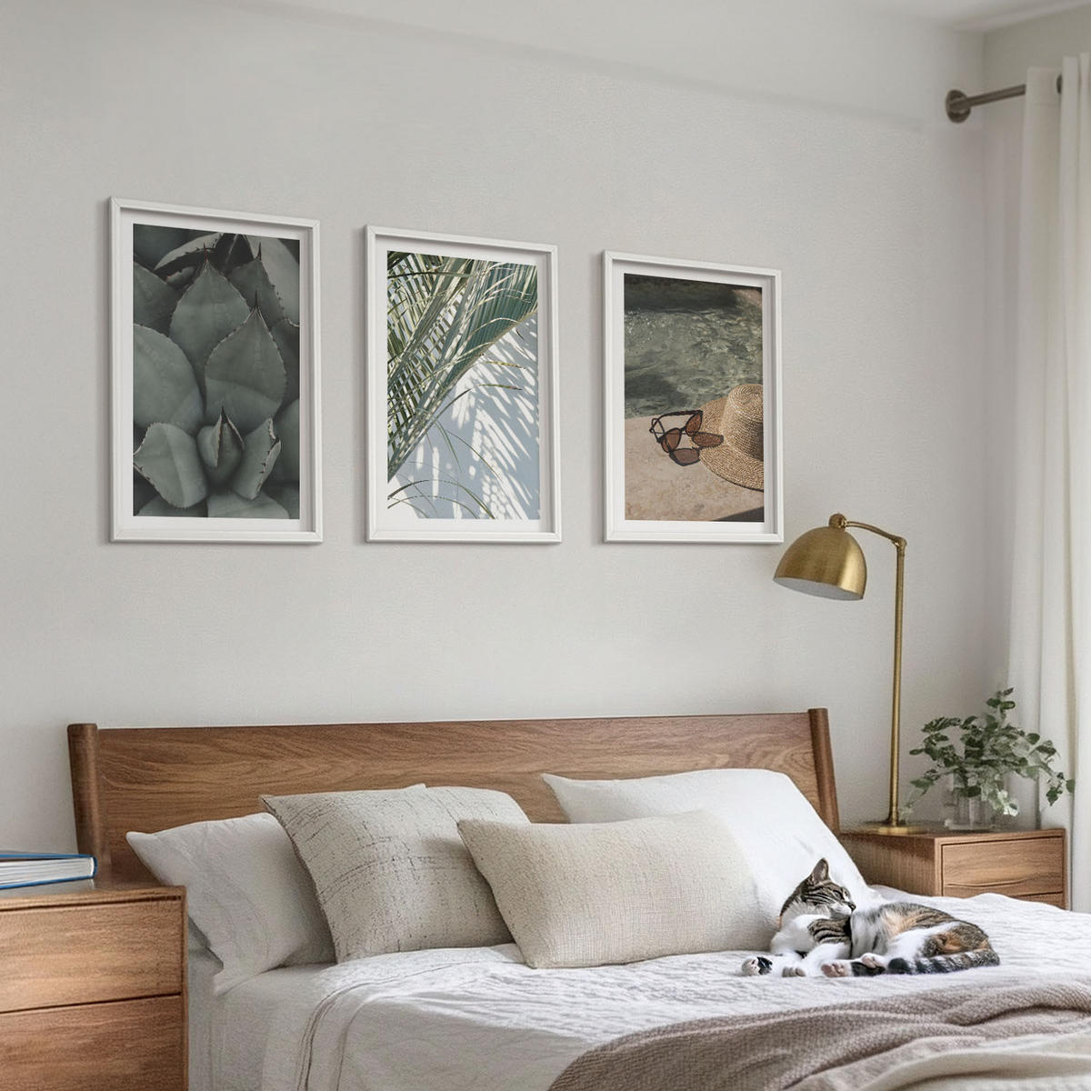 WANDBILDER 3er-Set - 40x60 cm Weißer Rahmen - Tropische Pflanzen für den Urlaub - Weiß, Kunststoff (40/60cm) - ArtPrintCave