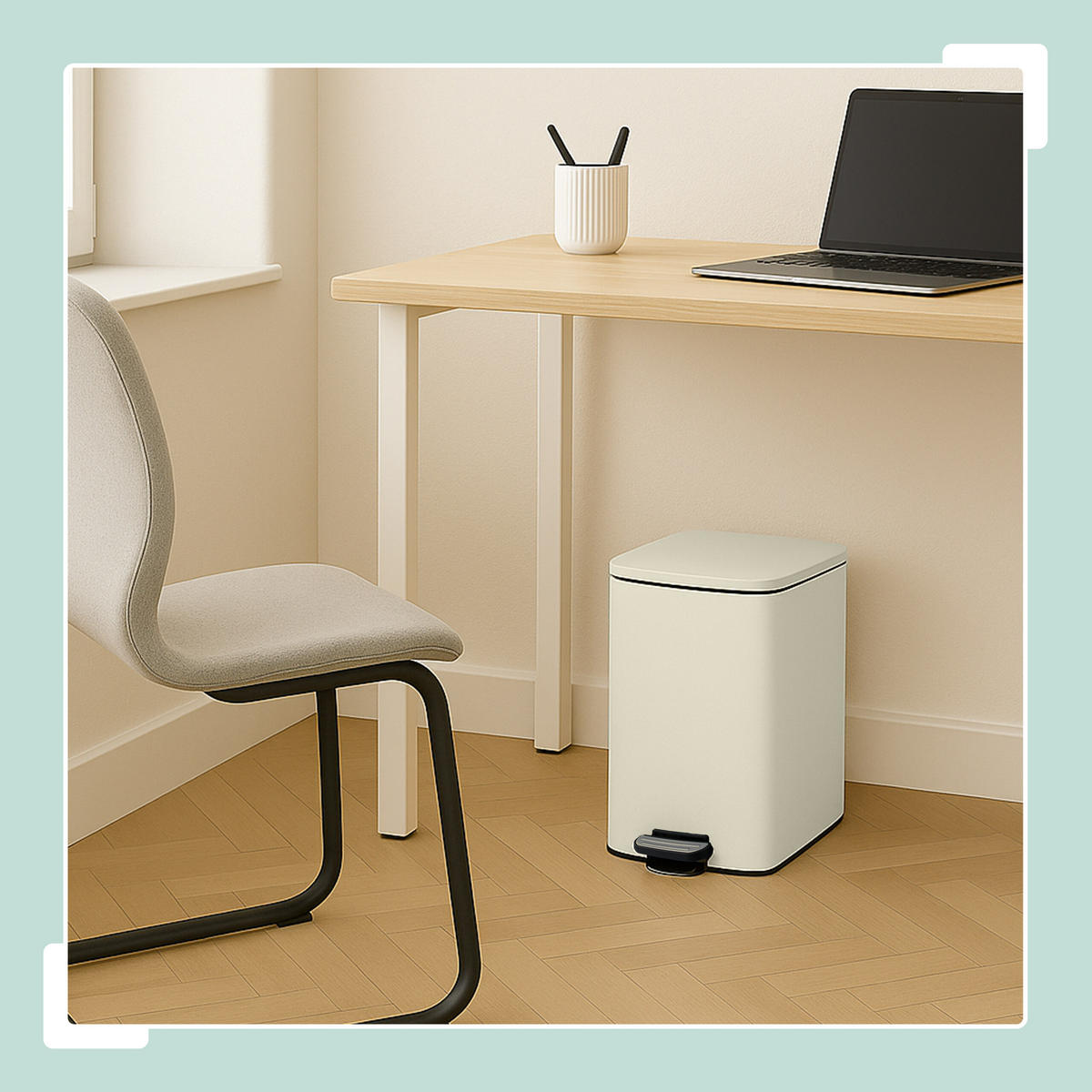 ODPADKOVÝ kôš 20 l - béžová, kov/plast (28/40/34cm) - Relaxdays