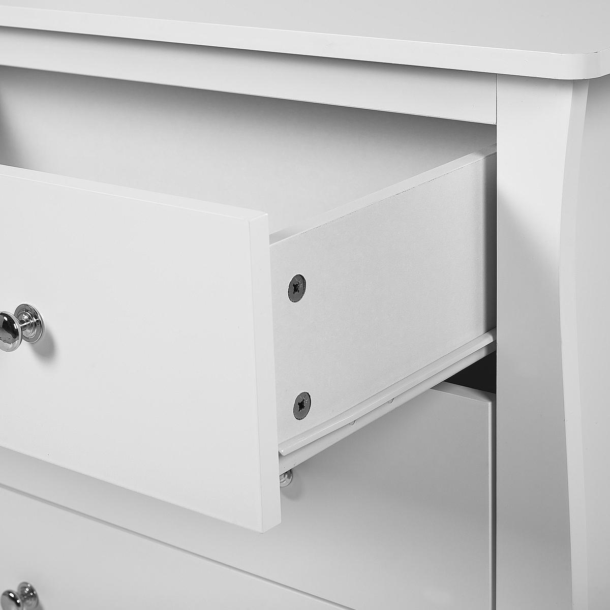 KOMMODE 6 Schubladen Metallgriffe weiß Winchester - Weiß, Holzwerkstoff (130/75/40cm) - Beliani