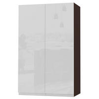 HÄNGESCHRANK Florence W4/60 Lava / RAL 9003 signalweiß HG 60 / 32,5 / 96cm - Dunkelgrau/Weiß Hochglanz, Holz/Holzwerkstoff (60/96/32.5cm) - Feldmann-Wohnen
