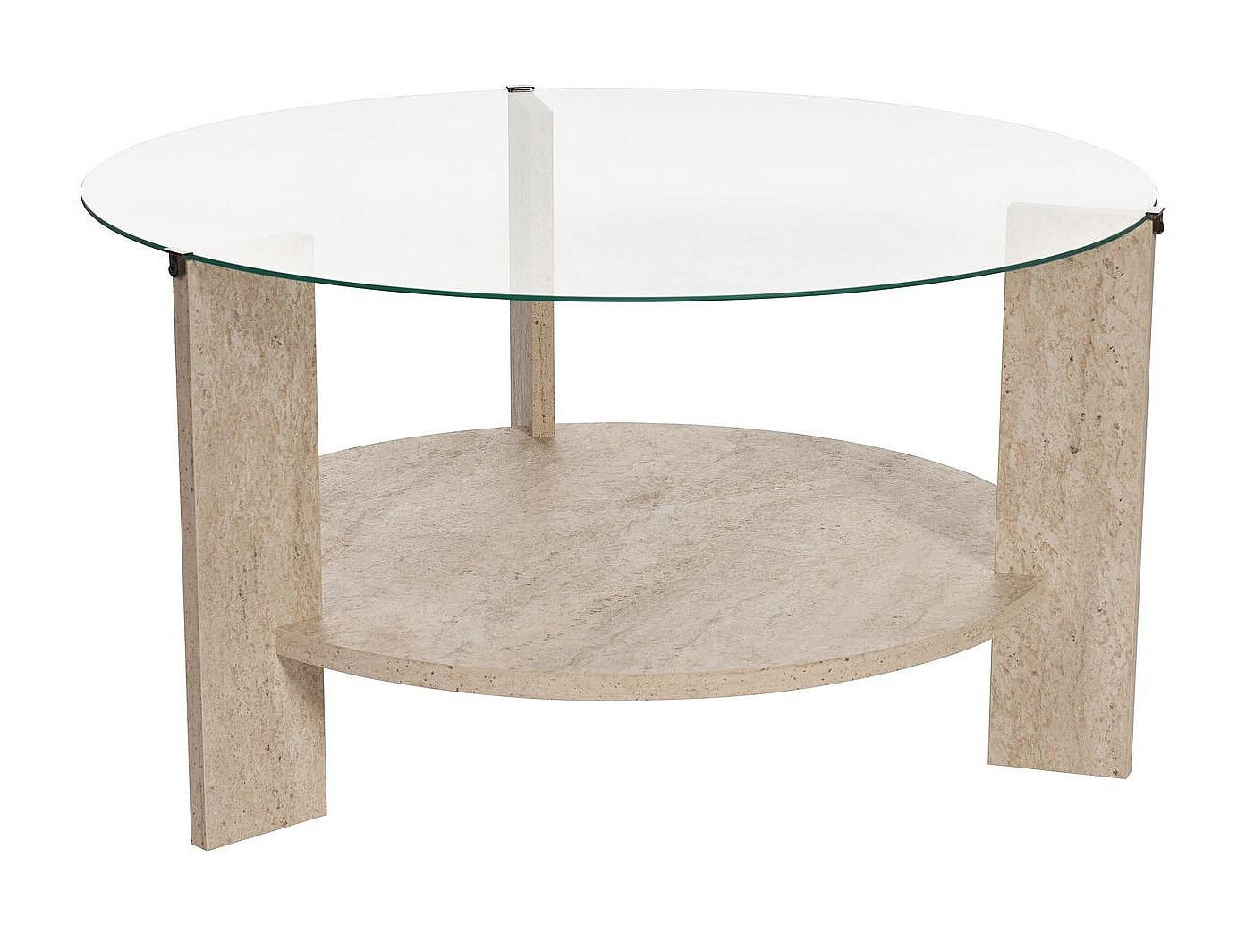 COUCHTISCH - 75 cm x 75 cm - Holz, Platte, Glas - Beige SENIRA - Beige, Glas/Holz (75/75/40cm) - Vente-Unique