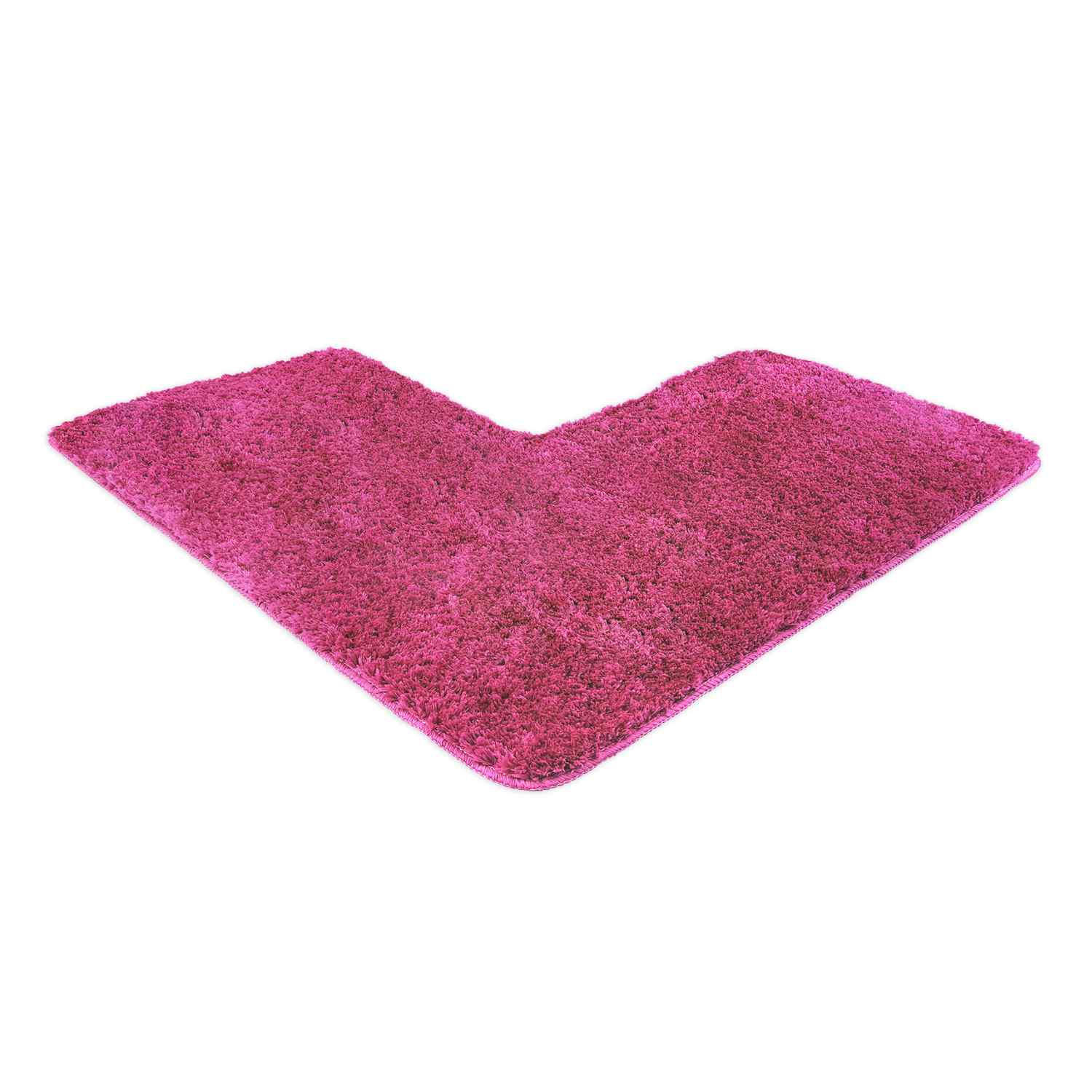 WohnDirect Eckbadematte Pink 100x100 cm