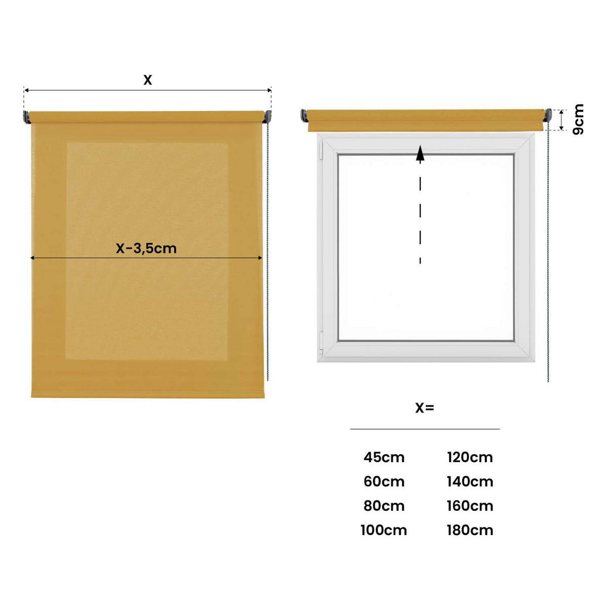 ROLLO | Deco Gelb, 120 cm x 250 cm - Gelb, Kunststoff (120/250cm) - STORESDECO