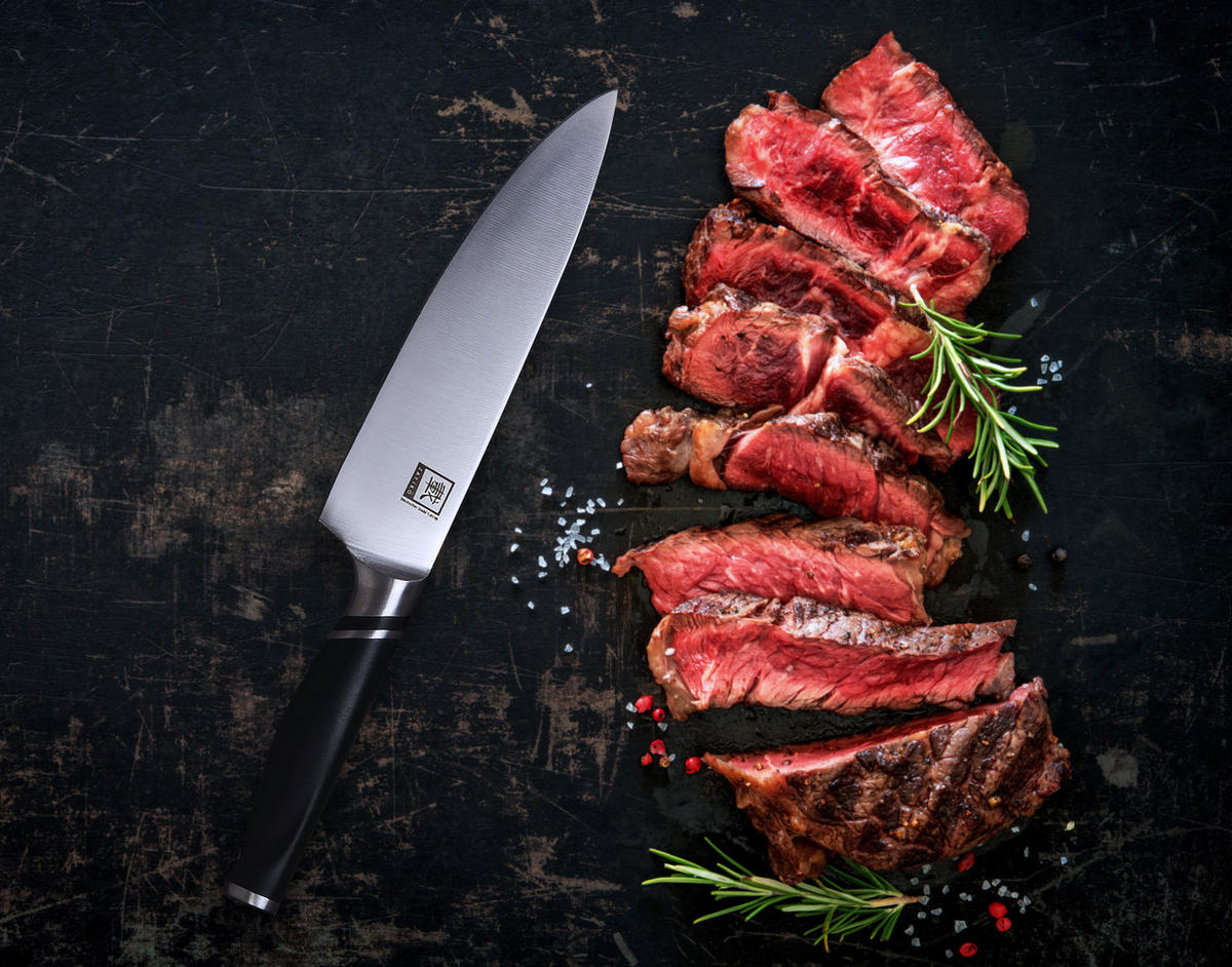 CHEFMESSER 20 cm - Schwarz, Metall (34cm) - Zayiko