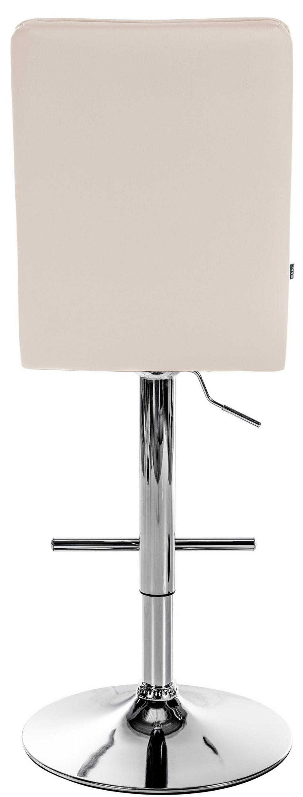 BARHOCKER Lederlook creme - Chromfarben/Creme, Textil/Metall (45/112/54cm) - CLP